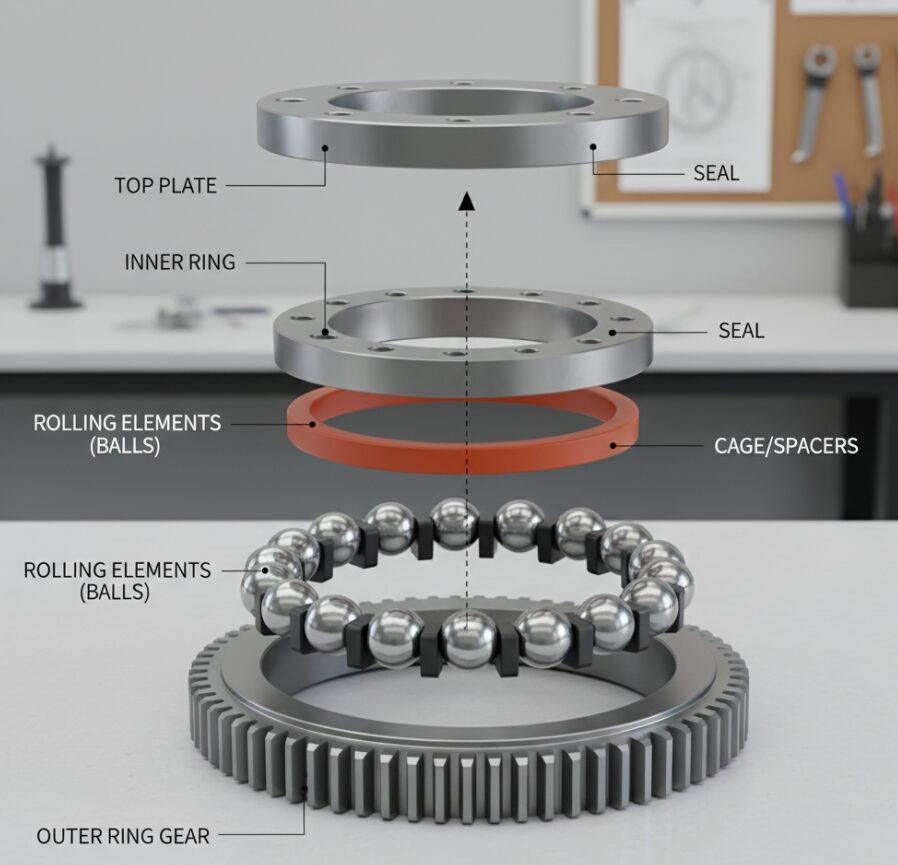 Despiece del rodamiento giratorio