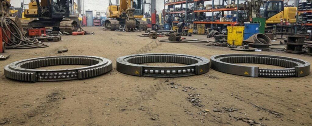 Tres tipos de rodamientos giratorios