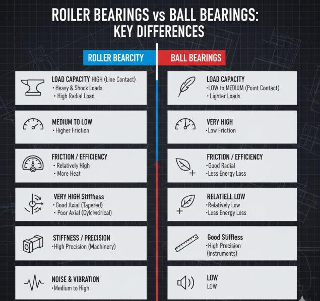Roller Bearings vs Ball Bearings:What’s The Difference