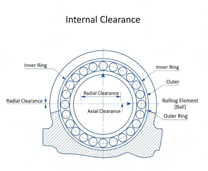 Holgura de los rodamientos de giro