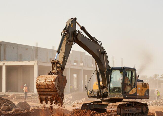 La excavadora está trabajando.