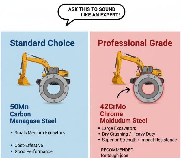 Spécifications de la bague d'attelage de pelleteuse