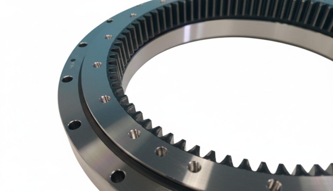 Nahaufnahme eines Baggerdrehgestells