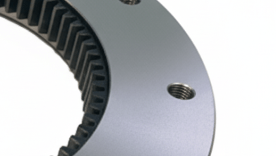 Nahaufnahme eines Baggerdrehgestells