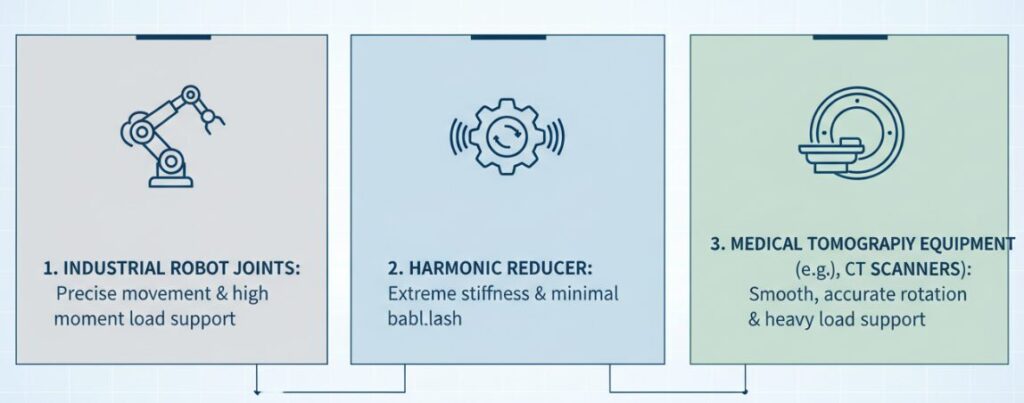 Applications of crossed roller bearings
