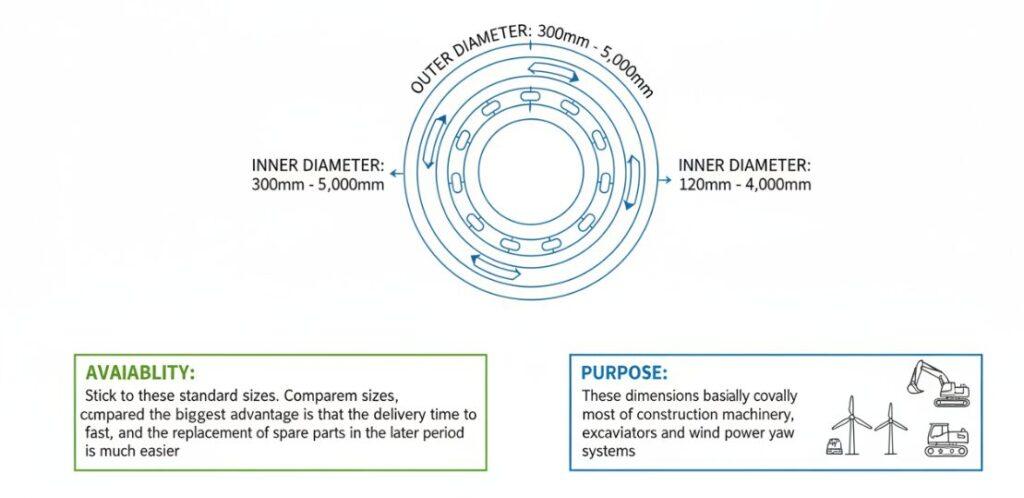 Slewing bearing standard spot size