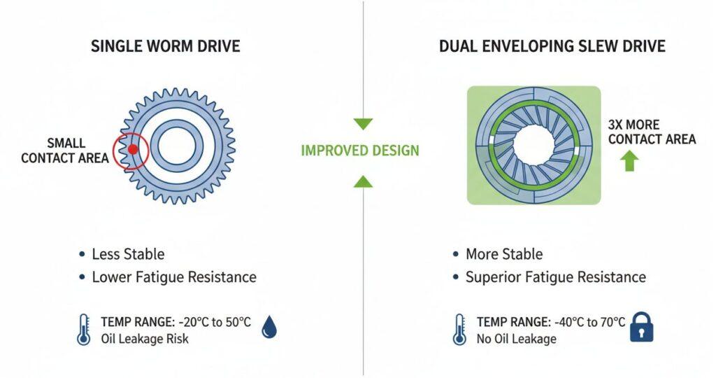 Accionamiento de giro para sistemas de seguimiento solar Puntos de comparación