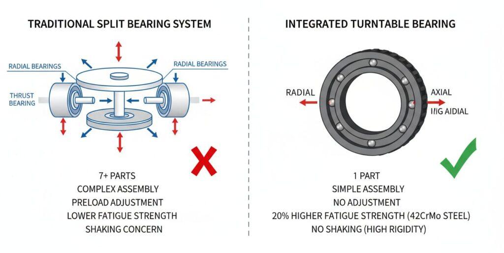 Small turntable bearing contrast point