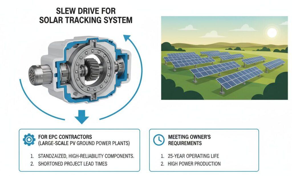 Slew Drive for Solar Tracking System Applicable Crowd To