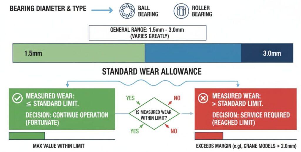 Analysis of wear measurement data for slewing bearings